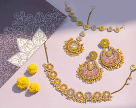 SANYOGITA Necklace Tikka Earring