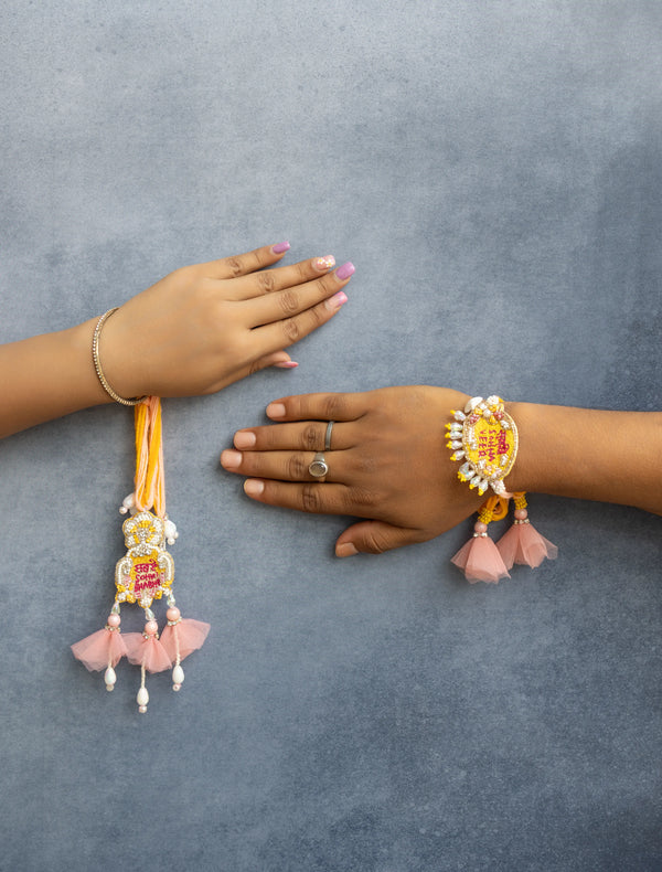 Sabse Sohna Veer and Bhabhi Lumba Rakhi pair set