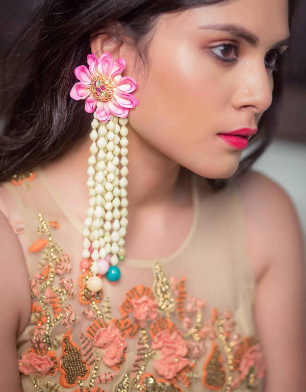 lily Charm Floral Shoulder Duster EarRings
