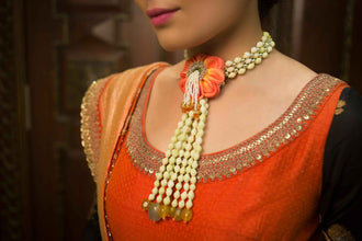 Coral Charm tikka, Jhumka Earrings and Necklaces, shop-by-style, shop-by-vibe Set