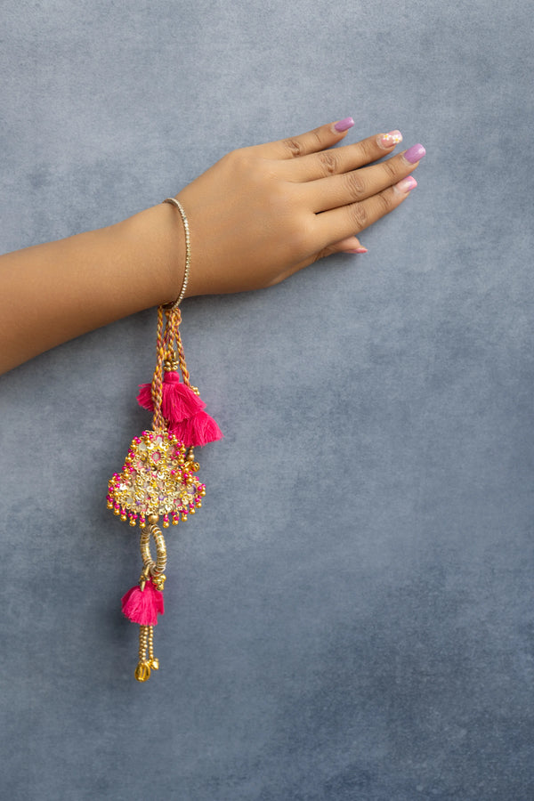 Pink Beaded Lumba rakhi