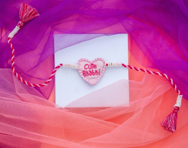 Cute Bhabhi pink rakhi