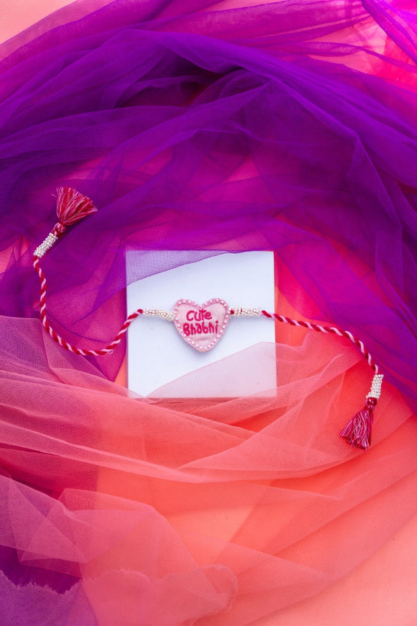 Cute Bhabhi pink rakhi