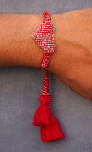 Red heart beaded bhai rakhi