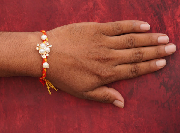 Pearl Crystal moli thread bhai rakhi