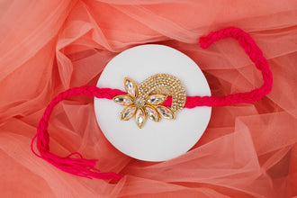 Crystal floral bhai rakhi