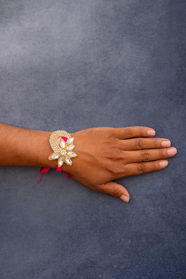 Crystal floral bhai rakhi