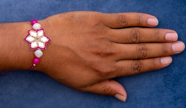 Pink star mirror bhai rakhi