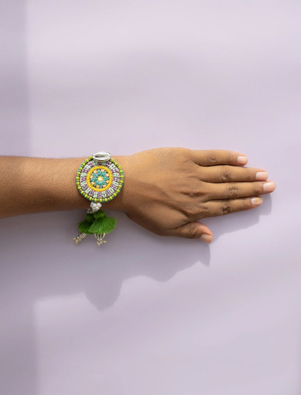 Bhai Green Yellow Beaded Bulk Rakhi
