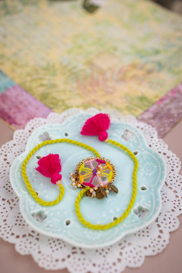 Bhai Multicolor Mirror Rakhi