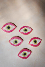 Pink Eye Evil Embroidered Hair Accessories (Set of 5)