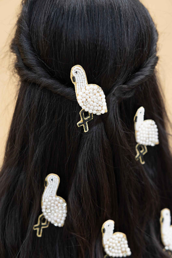 Flamingoes Embroidered Hair Accessories (Set of 5)