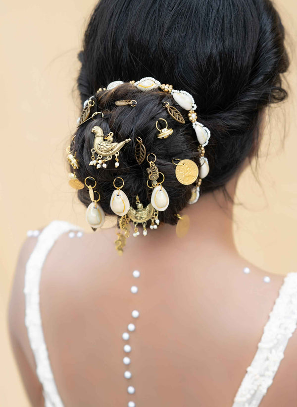 Mitra Hair Bun Accessories Hair Accessories (1-Hair-Chain-Set-of-24-asorted-hair-elements)