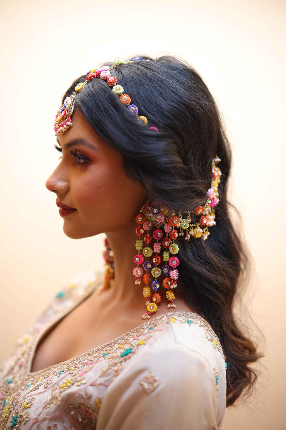 Arnika (earrings+earchain+sheeshpatti+bangles+haathful with kaleeras)