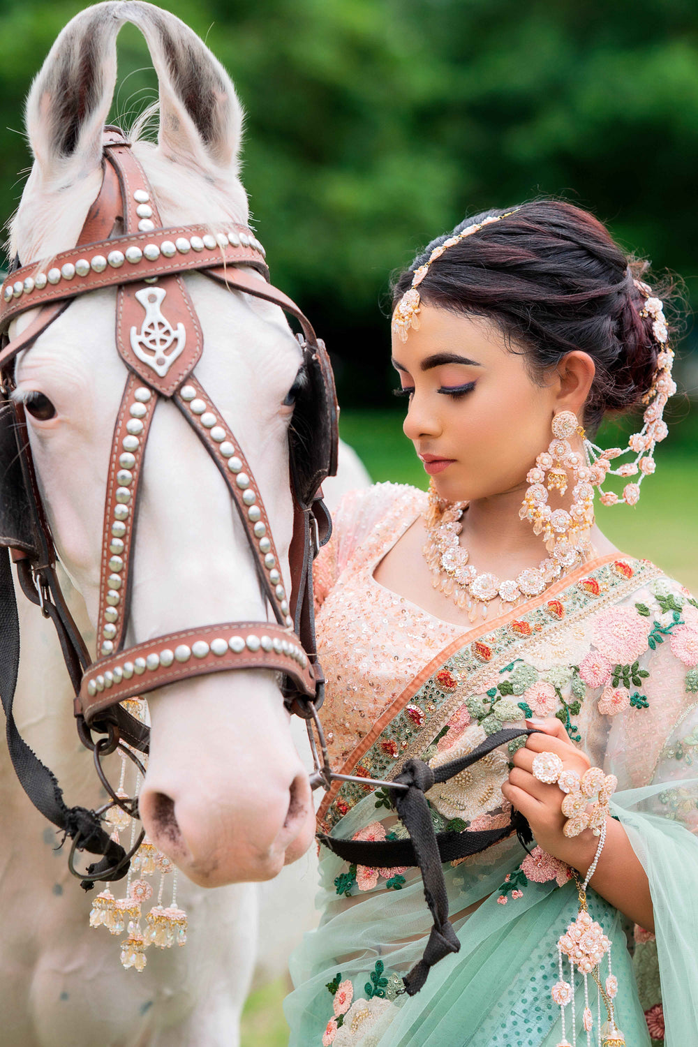 Amrita (Necklace+Earrings +Earchain+Tikka +Haathful +kaleeras)