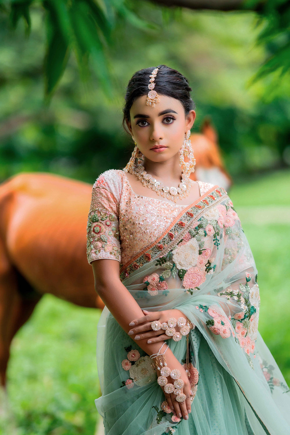 Amrita (Necklace+Earrings+Earchain+Tikka+Haathful)