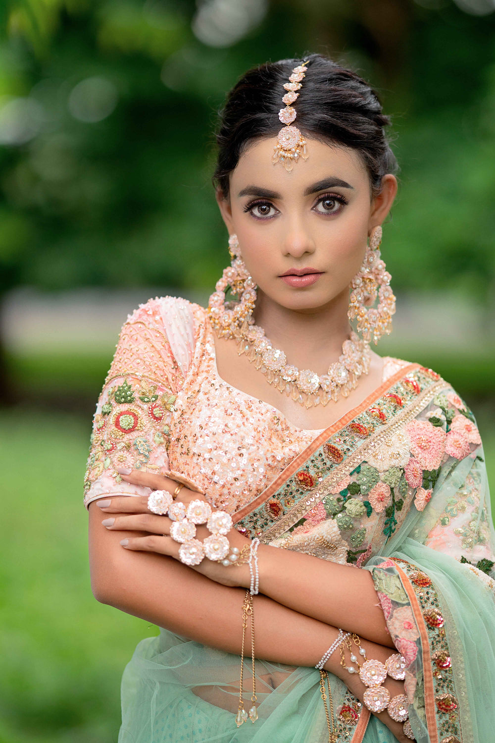 Amrita (Necklace+Earrings+Earchain+Tikka+Haathful)