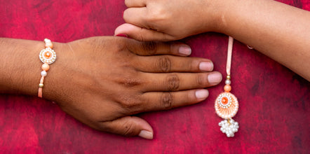 Peach Round Rakhi Set
