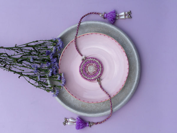 Bhai Lilac Beaded Rakhi