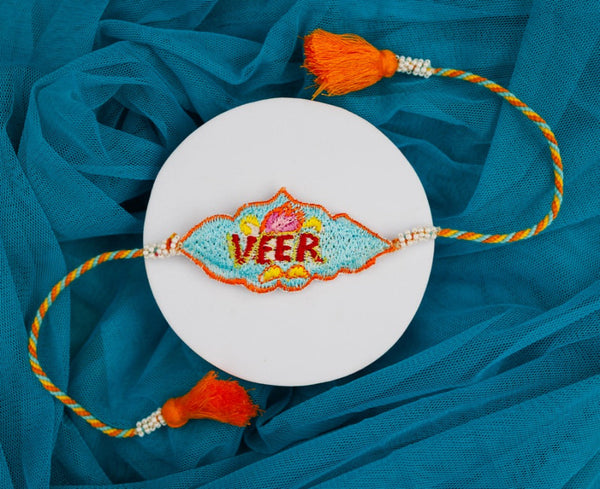 Veer blue orange bhai rakhi