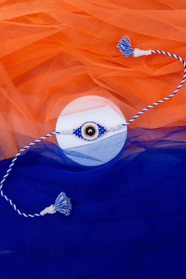 Blue white evil eye bhai rakhi