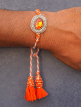 Orange stone bhai rakhi