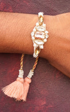 Rose gold stone bhai rakhi