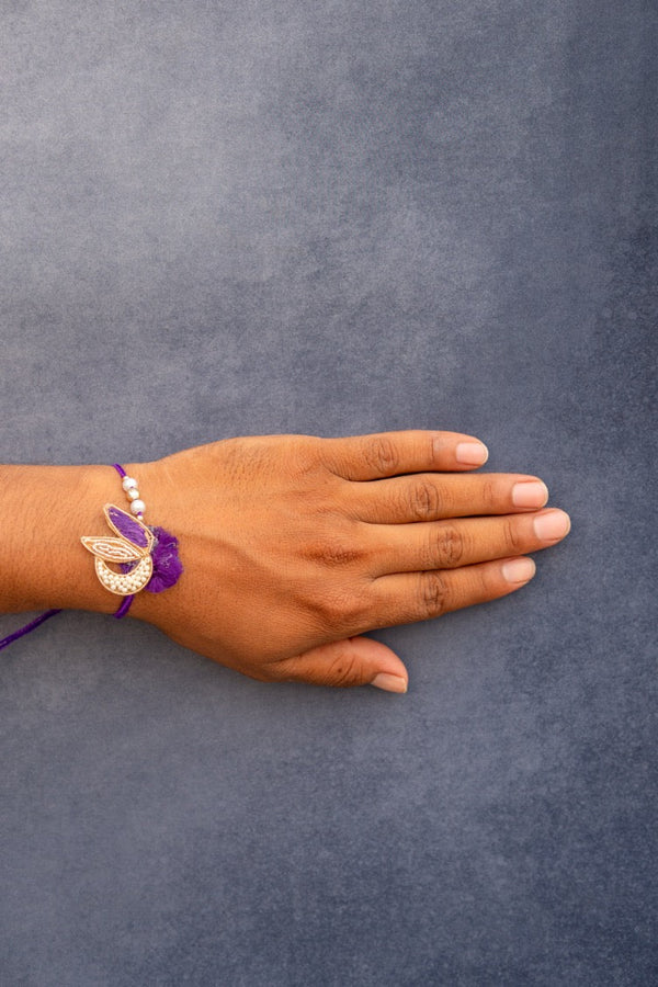 Purple abstract bhai rakhi