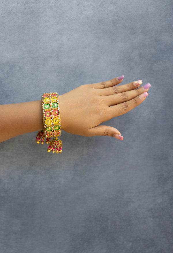 multicolour gota traditional Beaded Bulk Bangle