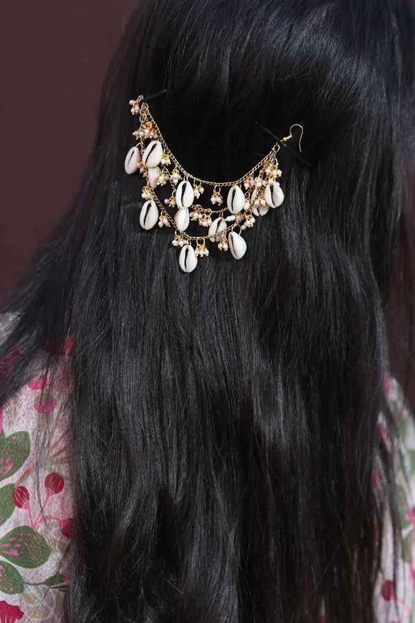 Shell and Golden Chain Bun Accessories